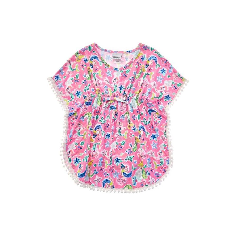 Flap Happy Girls Printed Poncho, Pink